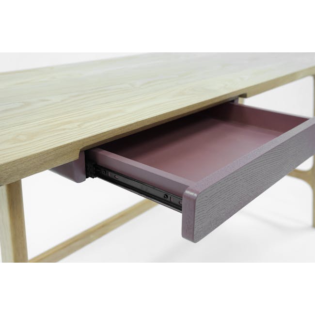 (As-is) Morey Study Table 1.4m - Natural, Penny Brown - 18