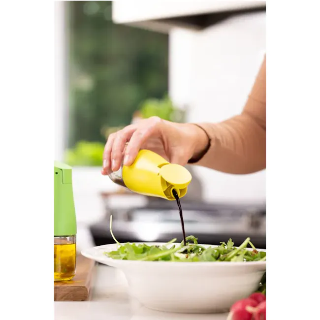 Zuutii Mini Drip-Free Oil Carafe - Lemon Yellow - 5 - green salad, fresh greens, healthy eating, cooking, fresh ingredients