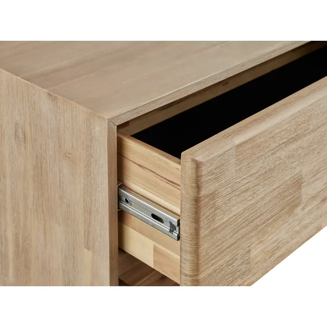 Catania 4 Drawer Chest 1m - 7 - Wooden drawer with metal handle, wooden surface texture, natural wood grain, wood paneling