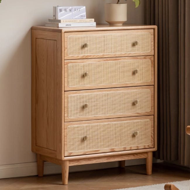 Taya Rattan 4 Drawer Chest - Natural - 3
