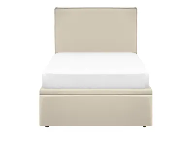 Arthur Single Storage Bed - Ivory (Faux Leather)