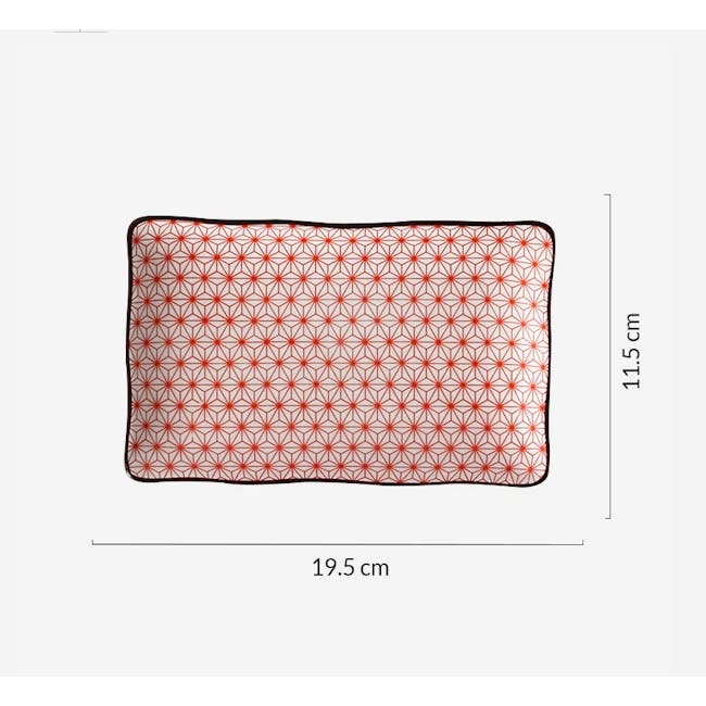 Table Matters Starry Red Rectangular Ripple Plate - 2
