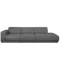 Milan 4 Seater Extended Sofa - Smokey Grey (Faux Leather)