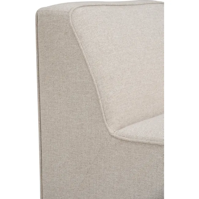 Tony Armless Unit - White - 11 - Beige textured fabric sofa, soft cushions, clean lines, modern design, comfortable seating