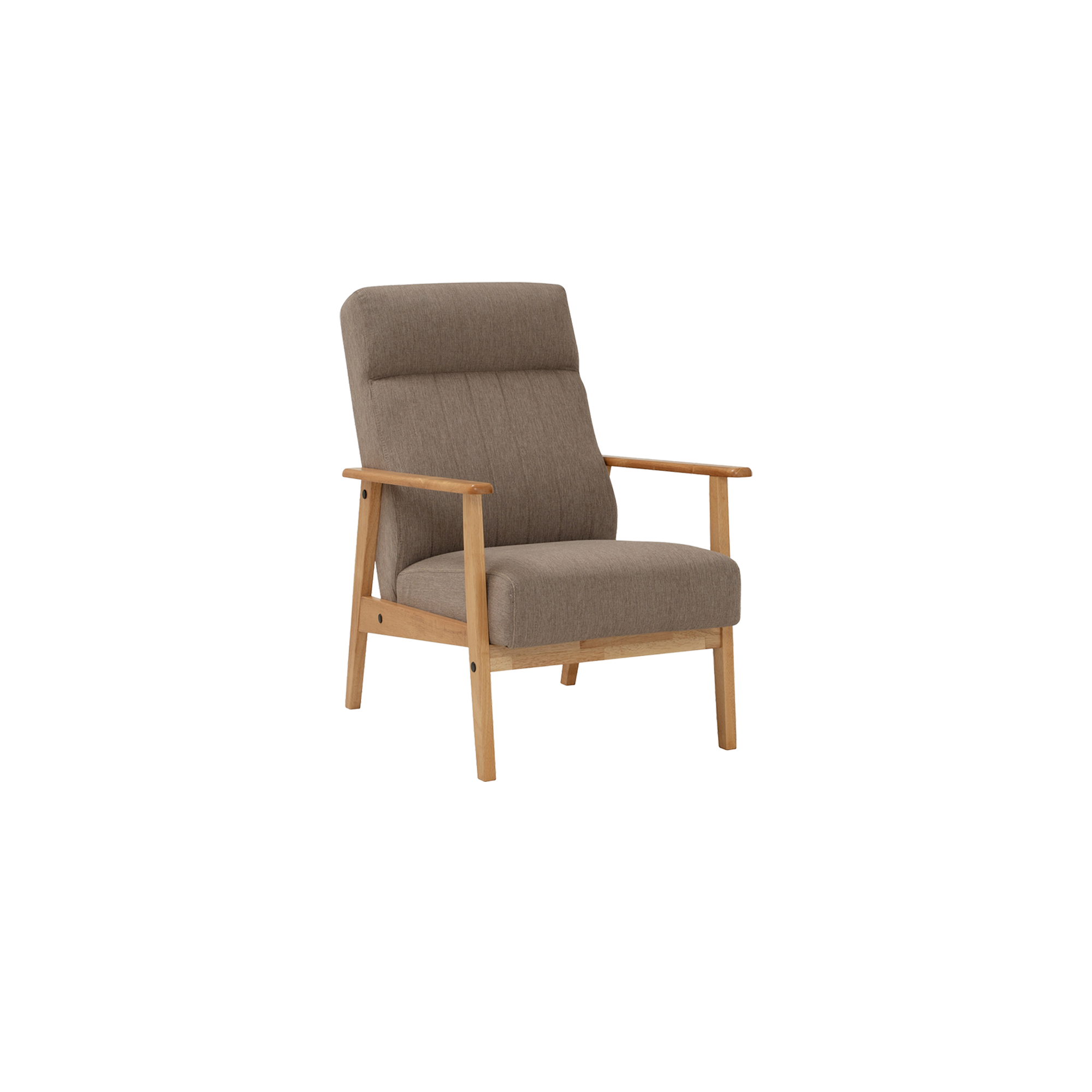 Siena High Back Lounge Chair - Natural, Light Grey