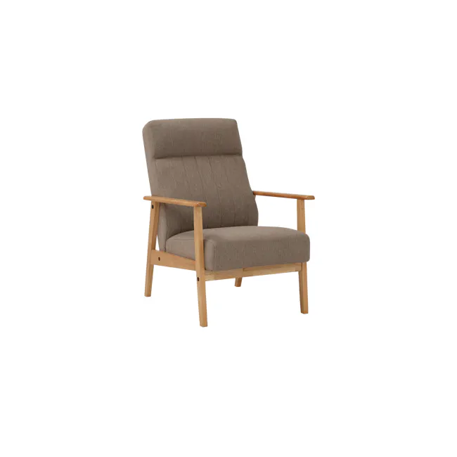 Siena High Back Lounge Chair - Natural, Light Grey - 1
