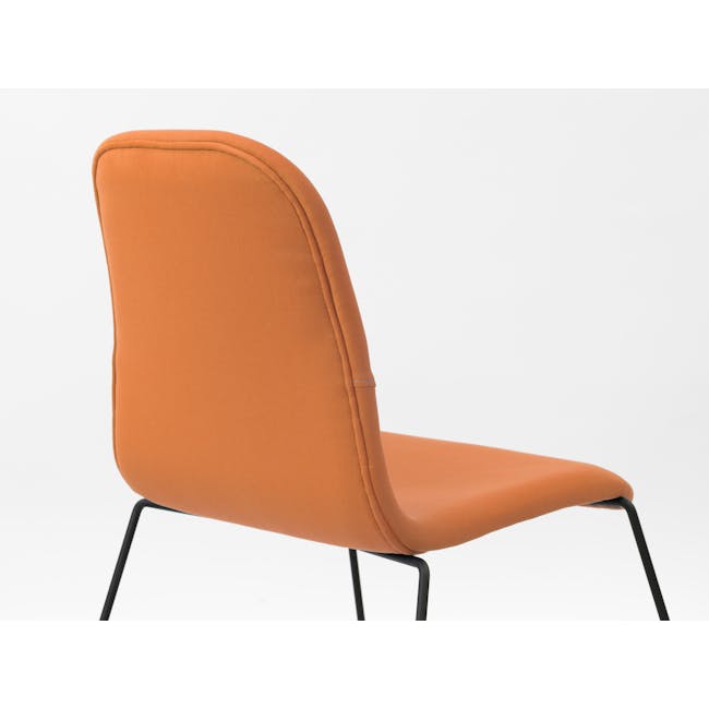 Ava Dining Chair - Matt Black, Tangerine - 2