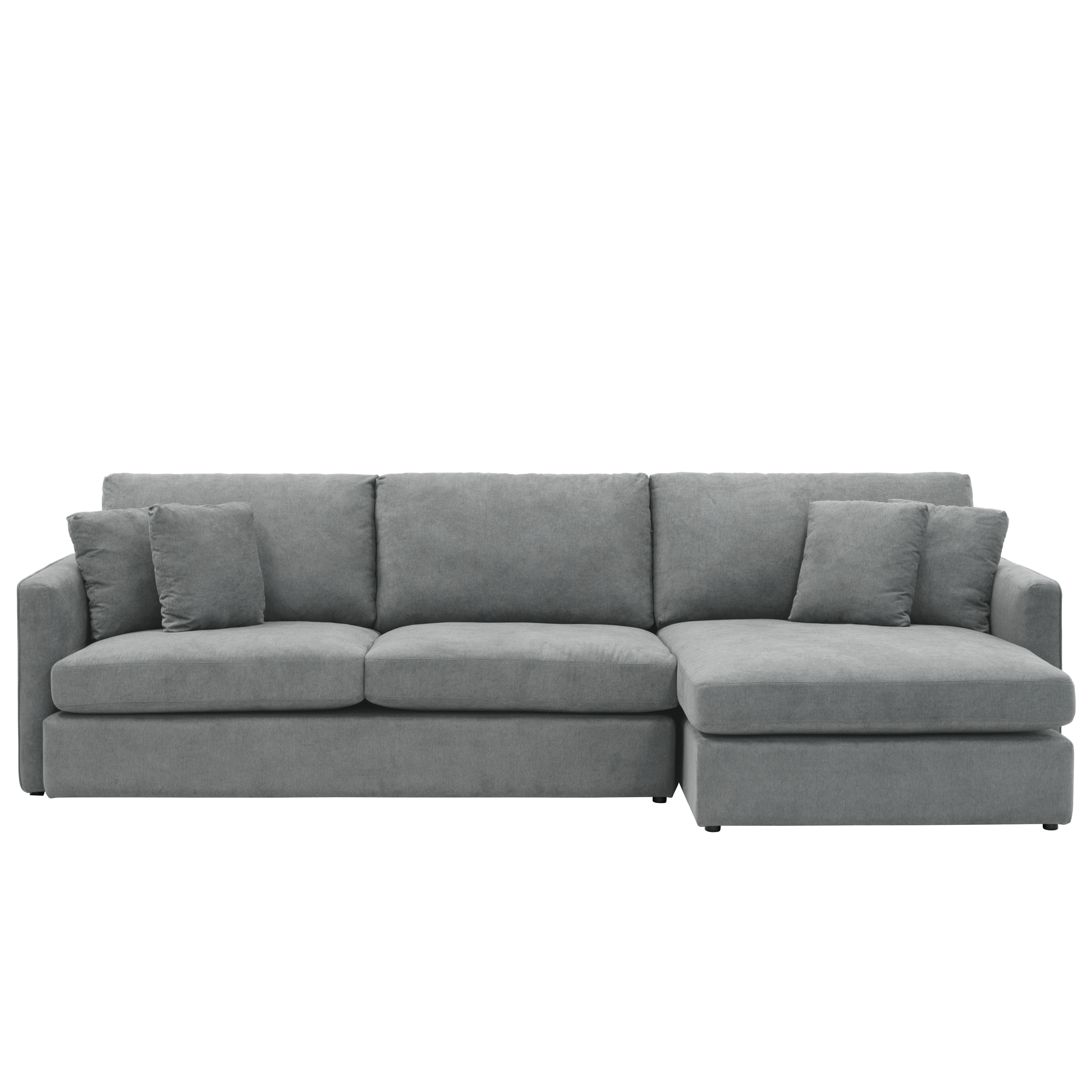 (#274549 set of seat+back cushion covers) Ashley L-Shaped Lounge Sofa - Stone - Right Facing Chaise Lounge