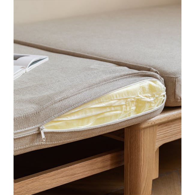 Zara Sofa Bed - Gravel White - 8 - Soft, beige, textured, cozy, cushioned, layered, layered comforter, folded, neatly