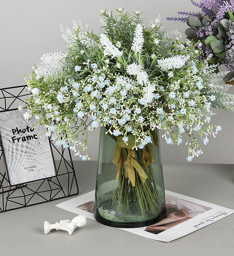 Faux Baby's Breath Stem White (Set of 5), Botanicals by HipVan HipVan