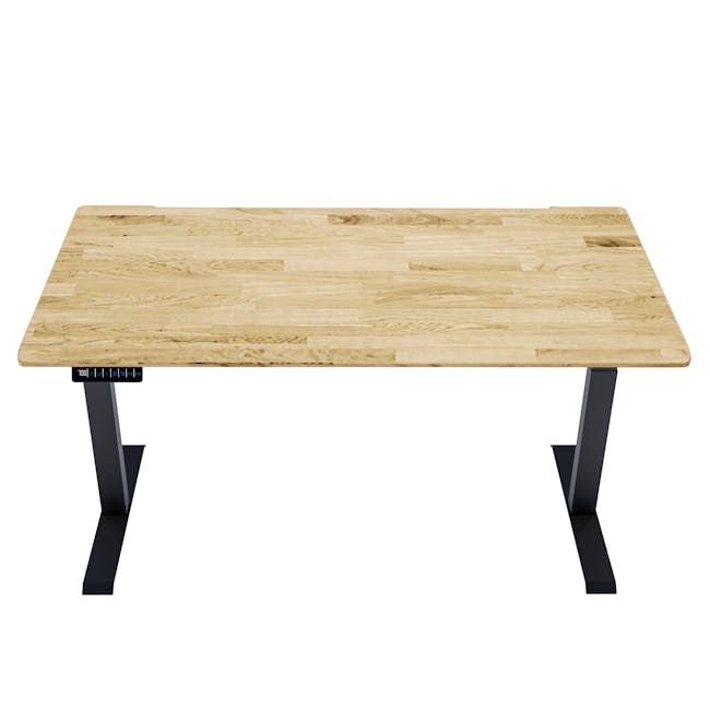 K3 PRO X Adjustable Table - Black frame, Solidwood Butcher Rubber Wood (2 Sizes) - 0