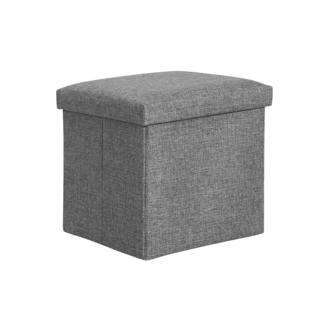 Domo Foldable Storage Cube Ottoman - Grey - 0