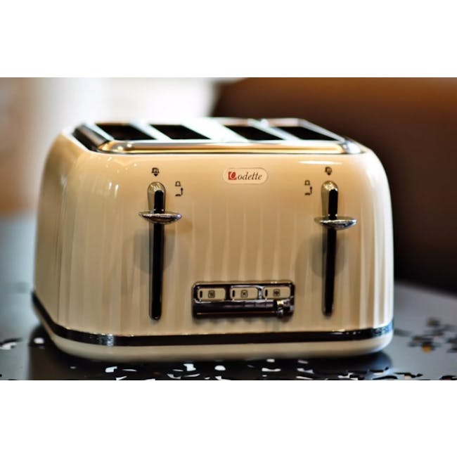 Odette Jukebox 4-Slice Bread Toaster - Beige - 1