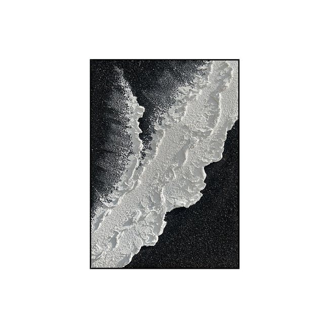 Black Sand Beach Textured Painting 50cm x 70cm - Waves I - 0