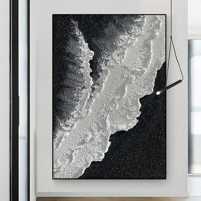 Black Sand Beach Textured Painting 50cm x 70cm - Waves I - 3