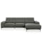 Miller L-Shaped Sofa with Adjustable Headrest - Fossil Grey (Genuine Leather) - 2
