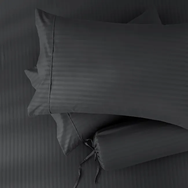Robinsons Silky Soft Dobby Microfibre Fitted Sheet Set Silky Soft Core Collection - Coal (4 Sizes) - 2