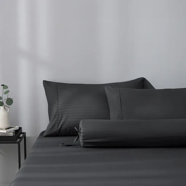 Robinsons Silky Soft Dobby Microfibre Fitted Sheet Set Silky Soft Core Collection - Coal (4 Sizes) - 6