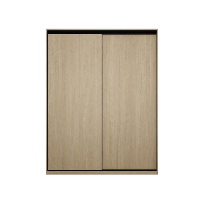 Lorren Sliding Door Wardrobe 3 - Herringbone Oak - 0