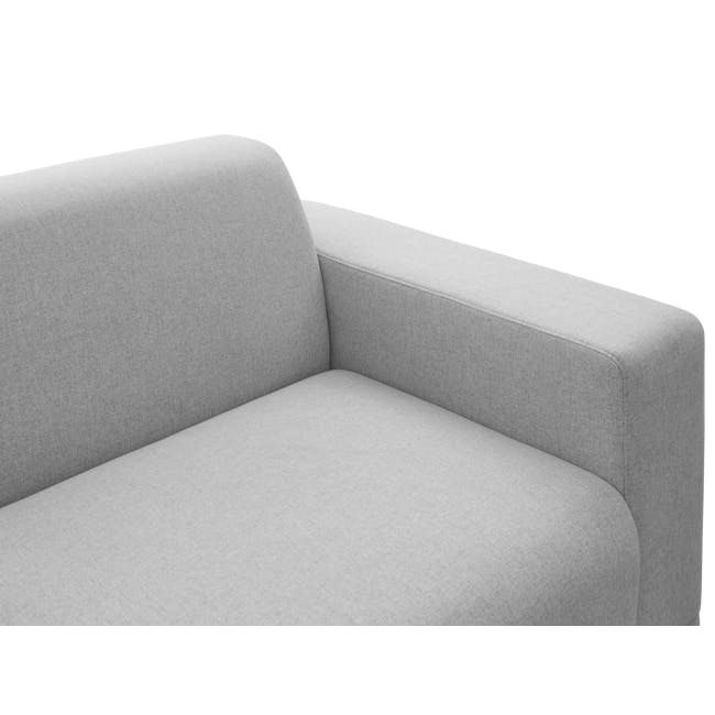 Milan 3 Seater Sofa with Ottoman - Slate (Fabric) - 8 - Modern gray sofa, minimalist design, textured fabric, clean lines