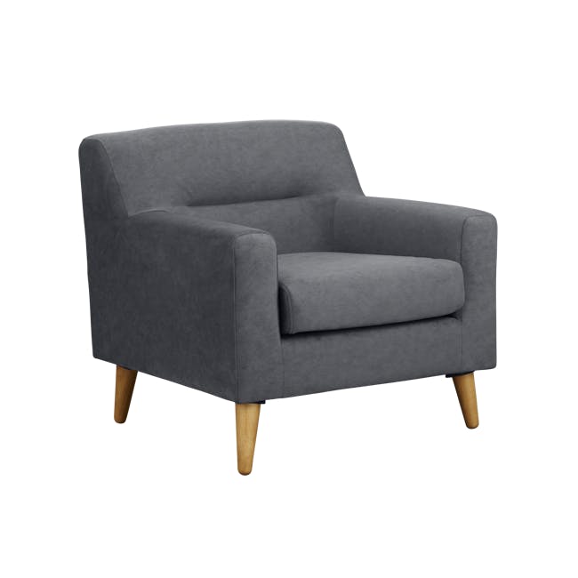 Damien 2 Seater Sofa with Damien Armchair - Dark Grey (Scratch Resistant Fabric) - 11