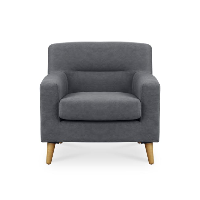 Damien 2 Seater Sofa with Damien Armchair - Dark Grey (Scratch Resistant Fabric) - 15