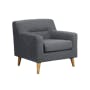 Damien 3 Seater Sofa with Damien Armchair - Dark Grey (Scratch Resistant Fabric) - 10