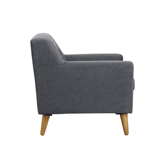 Damien 3 Seater Sofa with Damien Armchair - Dark Grey (Scratch Resistant Fabric) - 11