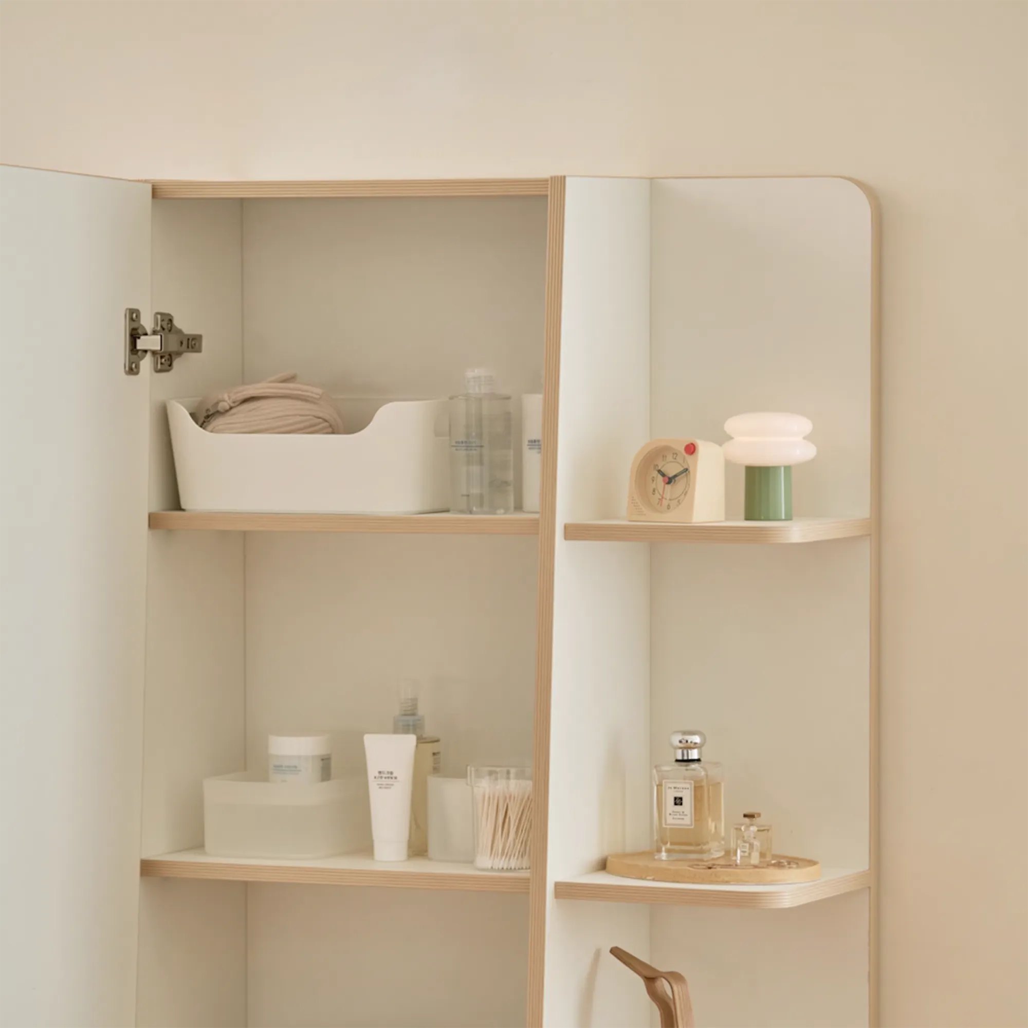 (As-is) Kira Standing Floor Mirror with Storage (2 Sizes) - Charcoal - 60 cm - 12