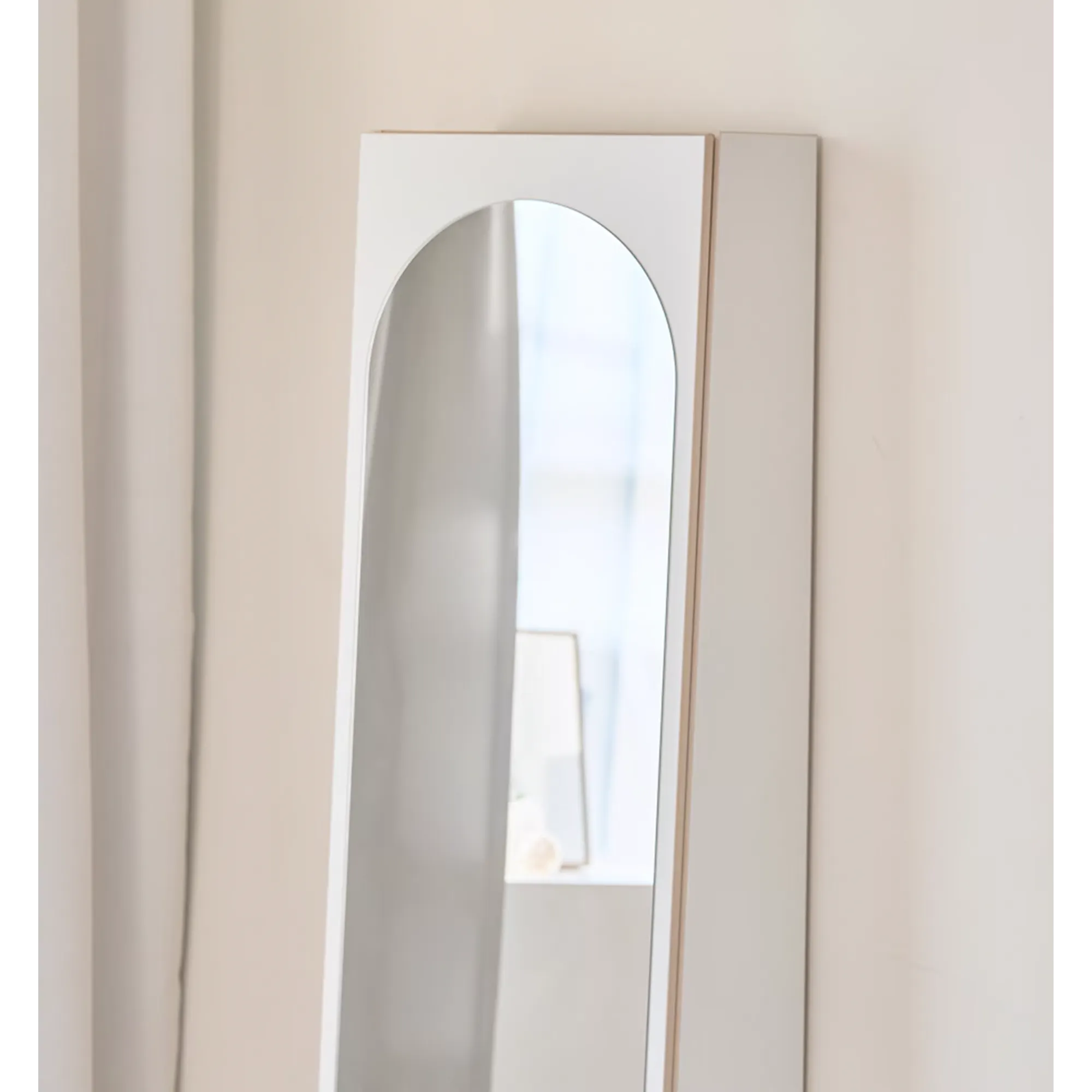 (As-is) Kira Standing Floor Mirror with Storage (2 Sizes) - Charcoal - 60 cm - 14