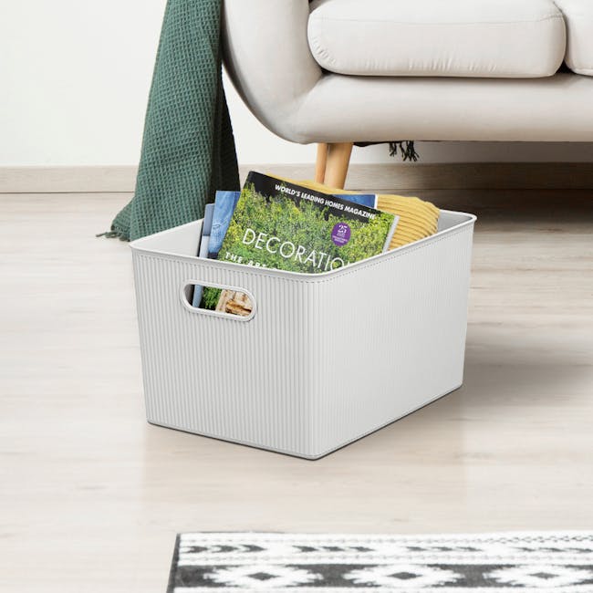 Tatay Organizer Storage Basket - White (4 Sizes) - 5L - 6 - magazine, decor, home, magazine box, floor, white, storage