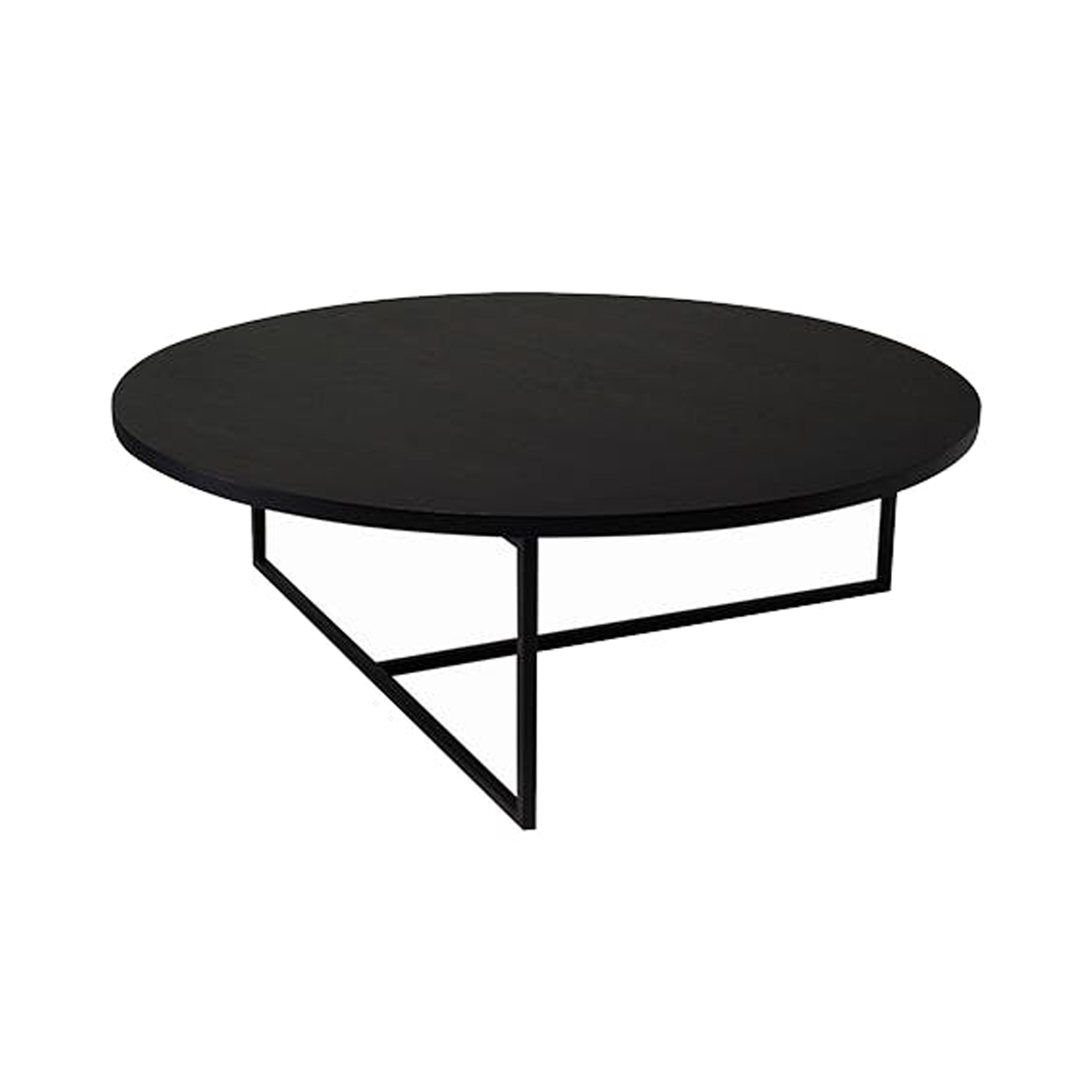 (As-is) Felicity Round Coffee Table - Black Ash, Matt Black