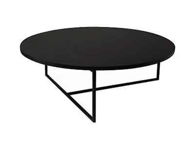 (As-is) Felicity Round Coffee Table - Black Ash, Matt Black