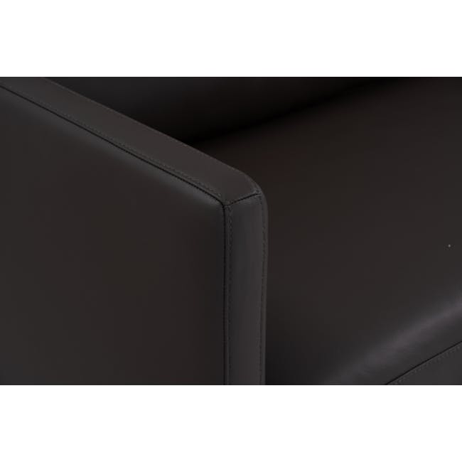 Raptor 3 Seater Sofa - Dark Brown (Premium Aniline Leather) - 9