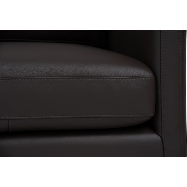 Raptor 3 Seater Sofa - Dark Brown (Premium Aniline Leather) - 13
