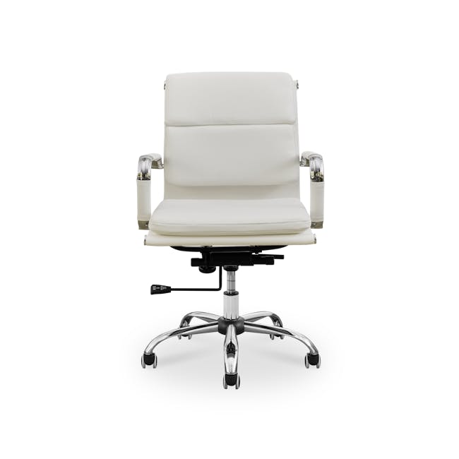 Elias Soft Pad Mid Back Office Chair - White (PU) - 0