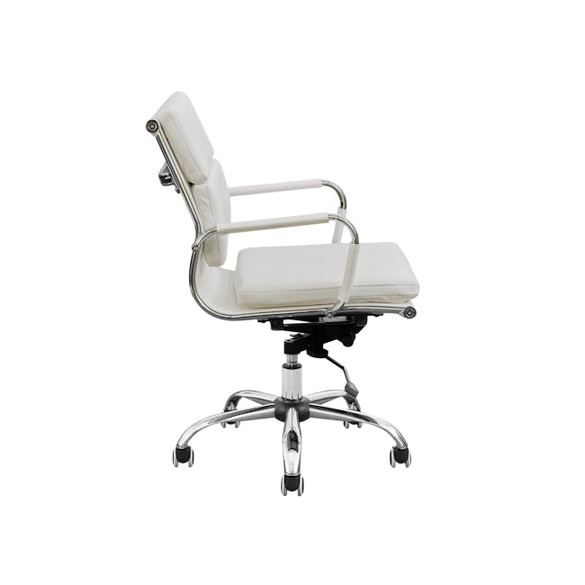 Elias Soft Pad Mid Back Office Chair - White (PU) - 2