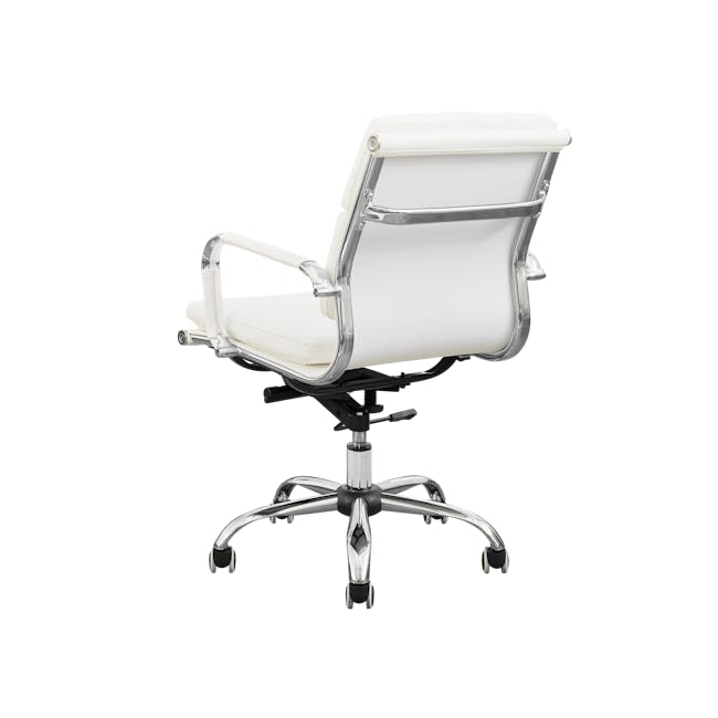 Elias Soft Pad Mid Back Office Chair - White (PU) - 3