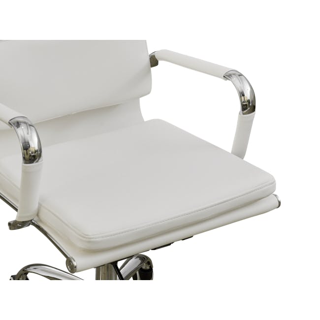 Elias Soft Pad Mid Back Office Chair - White (PU) - 4
