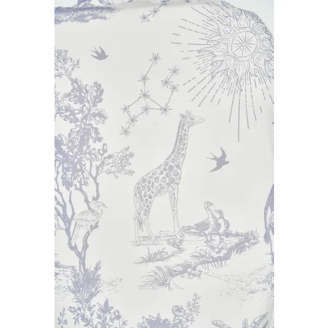 House of Holly Bamboo Single Fitted Sheet - Savanna Toile (Blue) - 4