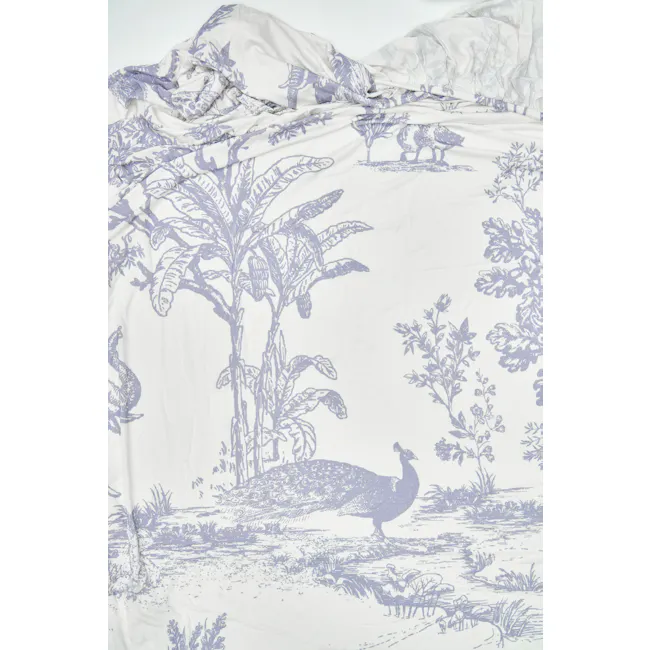 House of Holly Bamboo Single Fitted Sheet - Savanna Toile (Blue) - 5