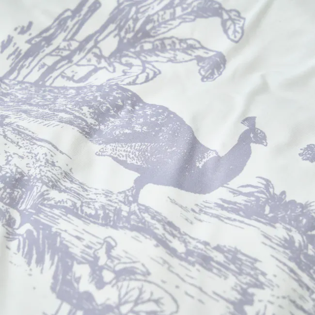 House of Holly Bamboo Single Fitted Sheet - Savanna Toile (Blue) - 2