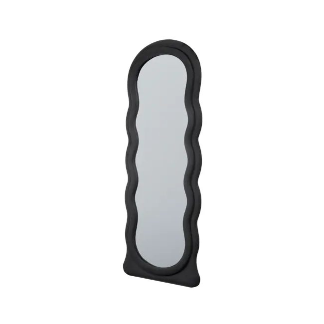 Floe Velvet Floor Mirror 170 x 70 cm - Black - 5 - Ergonomic mirror, contoured design, padded frame, adjustable straps