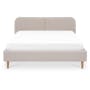 Nolan King Bed in Oatmeal with 2 Miah Bedside Table in White - 2