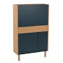 Barton Study Table 0.7m - Oak, Space Blue with Elias High Back Mesh Office Chair - Black - 4