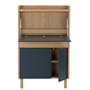 Barton Study Table 0.7m - Oak, Space Blue with Elias High Back Mesh Office Chair - Black - 5