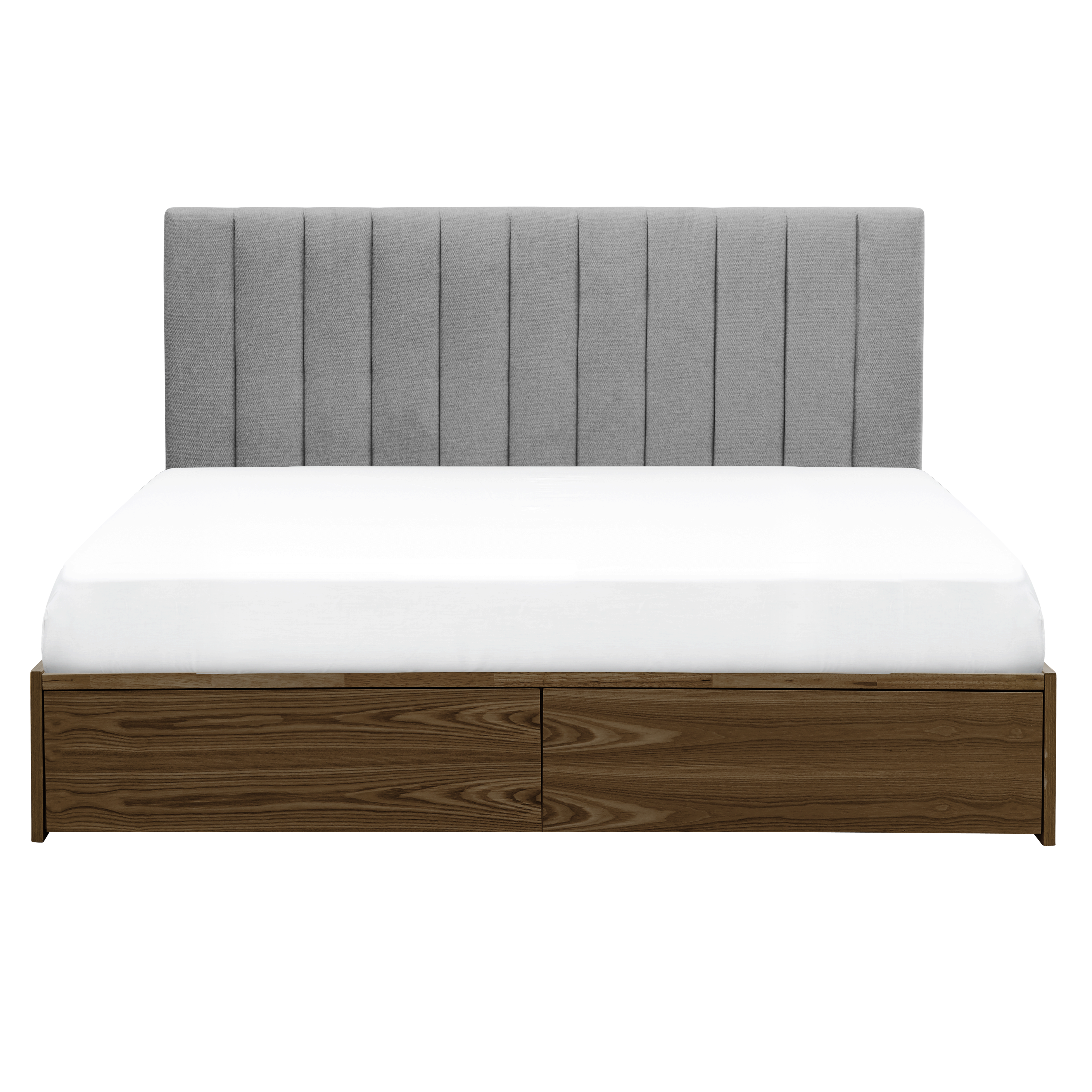 Zephyr 4 Drawer King Bed Oak, Platinum Grey, HV Atelier Beds & Bedroom Storage HipVan
