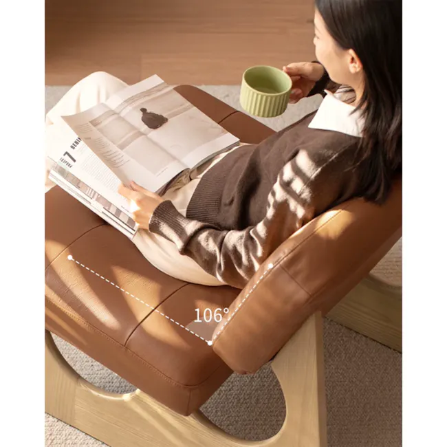 Sango Lounge Chair - Tan (Genuine Leather) - 8