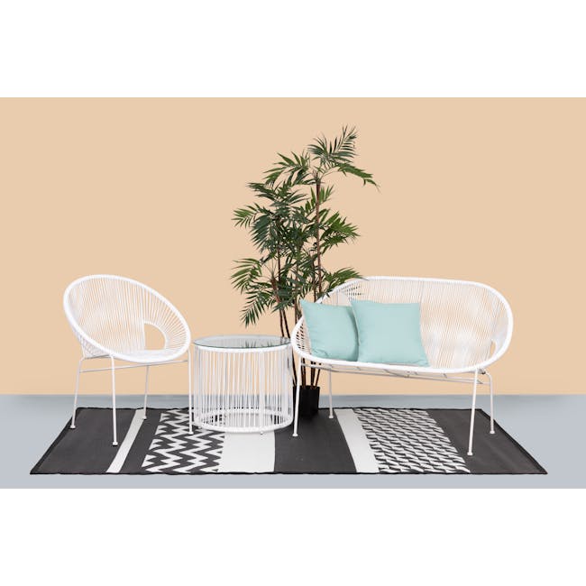 Kashton 3-Piece Outdoor Armchair Set with Acapulco Coffee Table - White, Grey - 8