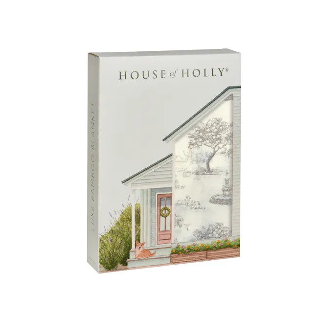 House of Holly Bamboo Blanket - Garden Toile (Silver) - 1